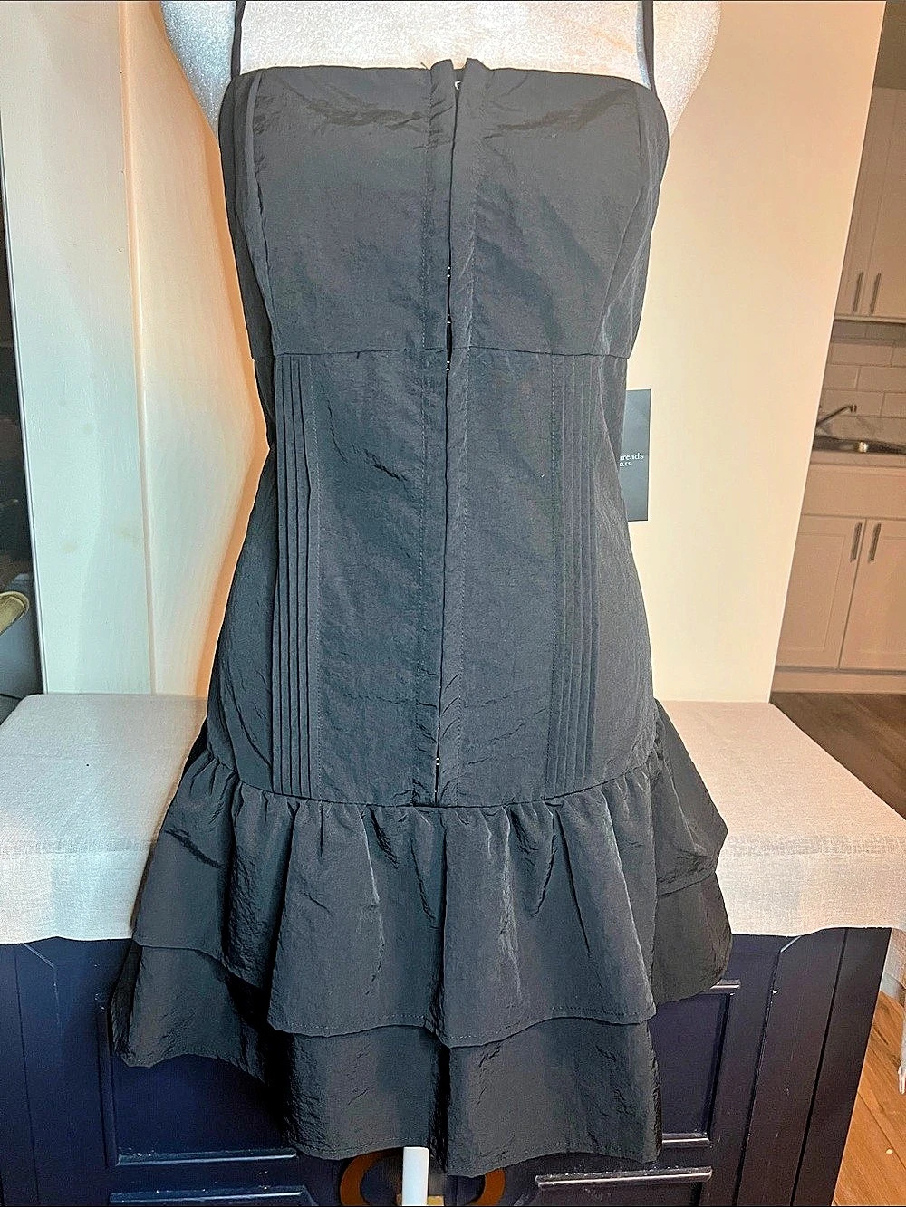 Black Strapless Ruffle Mini Dress NWT Size XL